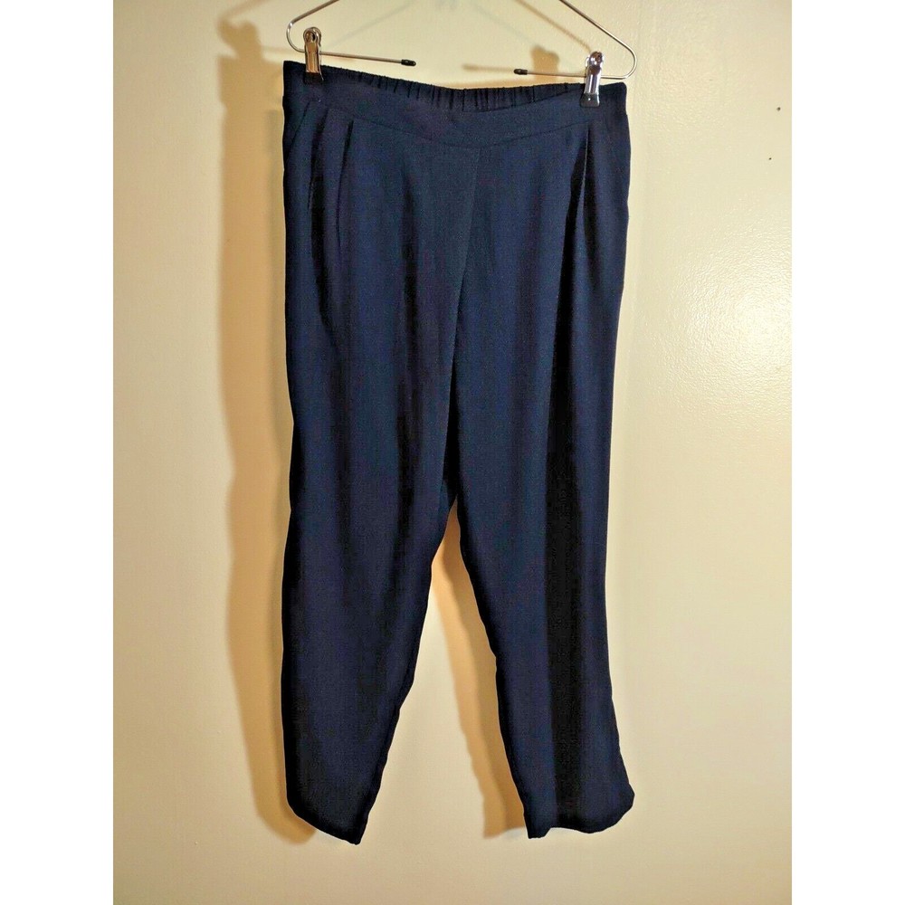 Sophie Rue Women's L Navy Dress Pants Pull On Designer Pockets